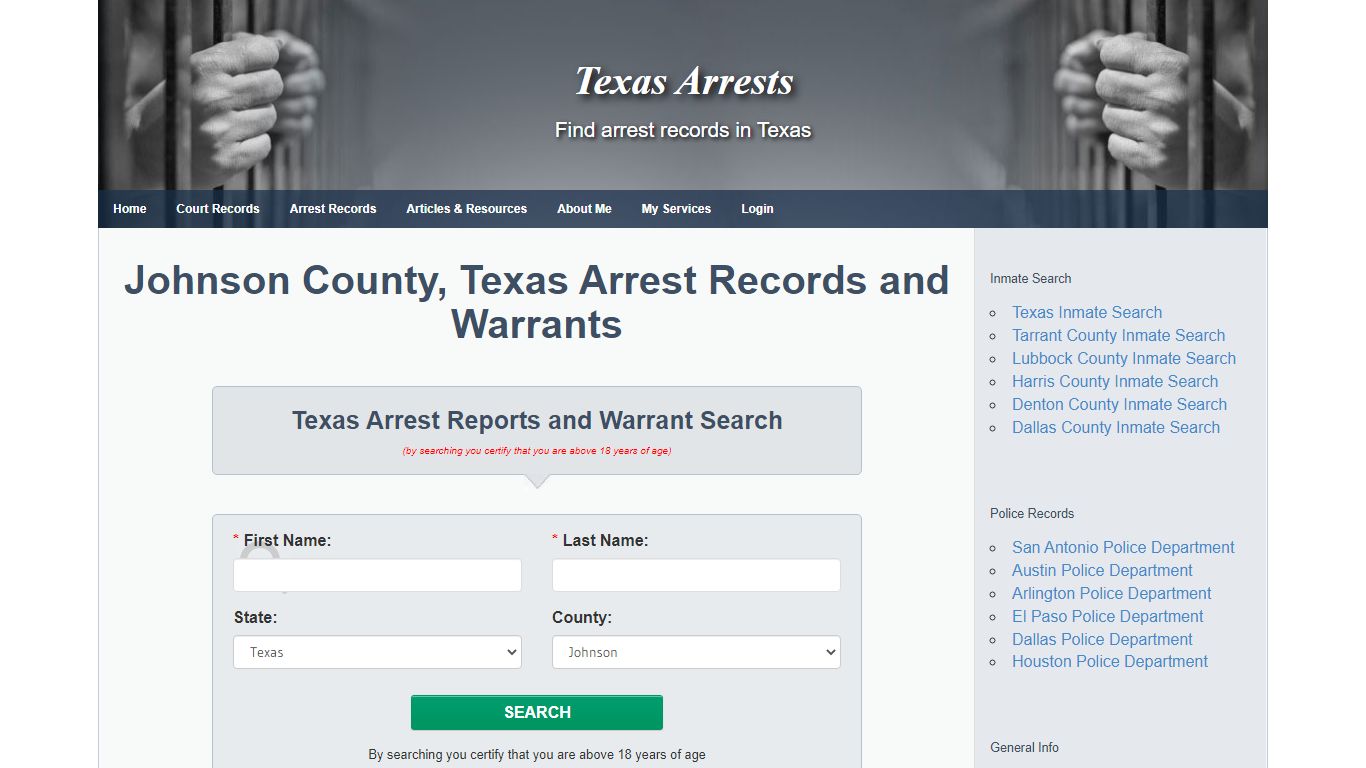 Johnson County, Texas Arrest Records and Warrants